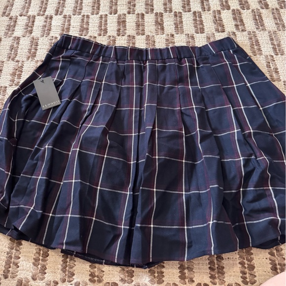 Eloquii Navy Plaid Skater Skirt - Picture 4 of 6
